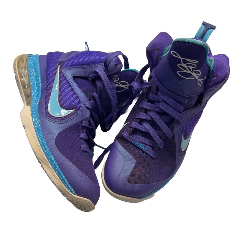 Nike LeBron 9 Summit Lake Hornets Purple Blue 469764-500 Men’s Size 8.5